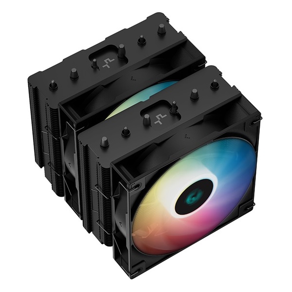 DeepCool CPU Cooler - AG620 BK ARGB (29,4 dB; max, 115,32 m3/h; 4pin csatlakozó, 6 db heatpipe, 12cm, PWM, LED)