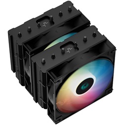 DeepCool CPU Cooler - AG620 BK ARGB (29,4 dB; max, 115,32 m3/h; 4pin csatlakozó, 6 db heatpipe, 12cm, PWM, LED)