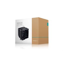 DeepCool CPU Cooler - AK620 ZERO DARK (28 dB; max, 117,21 m3/h; 4pin csatlakozó, 6 db heatpipe, 2x12cm, PWM)