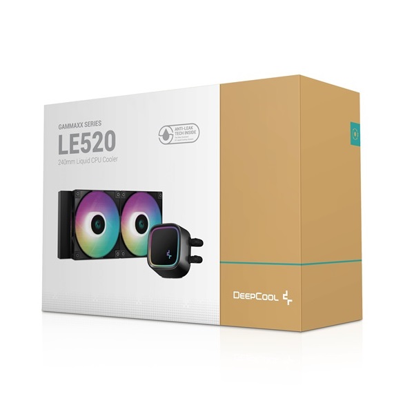 DeepCool CPU Water Cooler - LE520 (max 17,8dB; max. 145,86 m3/h; 2x12cm, A-RGB LED)