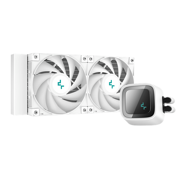 DeepCool CPU Water Cooler - LS520 WH (max 19dB; max. 145,86 m3/h; 2x12cm, A-RGB LED, fehér)
