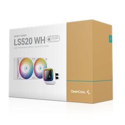 DeepCool CPU Water Cooler - LS520 WH (max 19dB; max. 145,86 m3/h; 2x12cm, A-RGB LED, fehér)