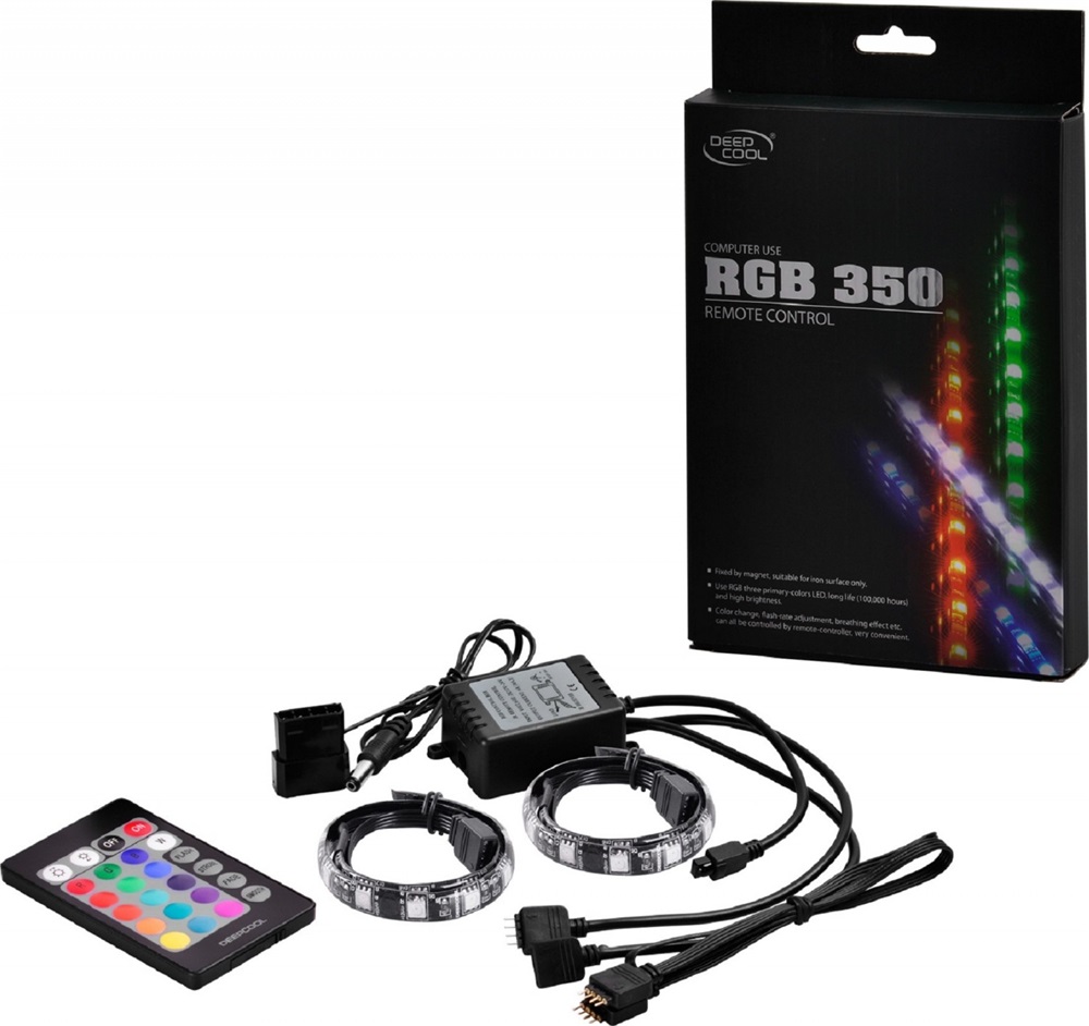 DeepCool LED szalag - RGB 350 (2x30cm, 18 szín, távírányító)