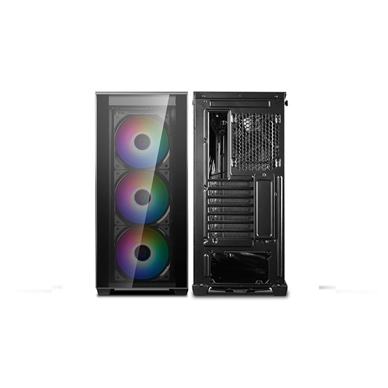 DeepCool MATREXX 70 ADD-RGB 3F fekete (táp nélküli) mATX ház