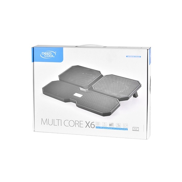 DeepCool Notebook Hűtőpad 15,6"-ig - MULTI CORE X6 (24dB; max. 206,25 m3/h; 2x14cm, 2x10cm, 2xUSB2.0)