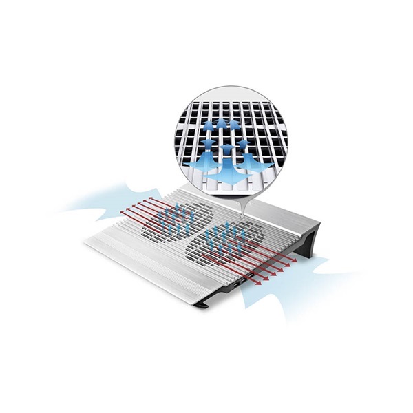 DeepCool Notebook Hűtőpad 17"-ig - N8 (25.1dB; max. 160,89 m3/h; 2x14cm, 4xUSB3.0 )