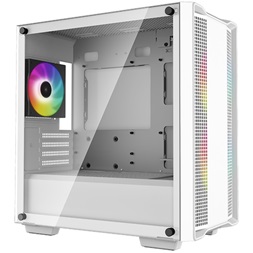 DeepCool Számítógépház - CC360 ARGB WH (fehér, ablakos, 3x12cm ventilátor, Mini-ITX / Mico-ATX, 1xUSB3.0, 1xUSB2.0)