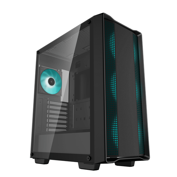 DeepCool Számítógépház - CC560 (fekete, ablakos, 4x12cm ventilátor, Mini-ITX / Mico-ATX / ATX, 1xUSB3.0, 1xUSB2.0)