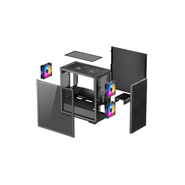 DeepCool Számítógépház - MATREXX 40 3FS (ablakos, 3x LED ventiilátor, mATX, 1xUSB3.0, 1xUSB2.0)