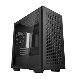 DeepCool Számítógépház - CH370 (fekete, ablakos, 1x12cm ventilátor, Mini-ITX / Mico-ATX, 2xUSB3.0)