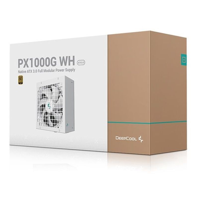 DeepCool Tápegység 1000W - PX1000-G WH EU (80 Plus Gold, ATX3.0, Aktív PFC, Full Moduláris, fehér)