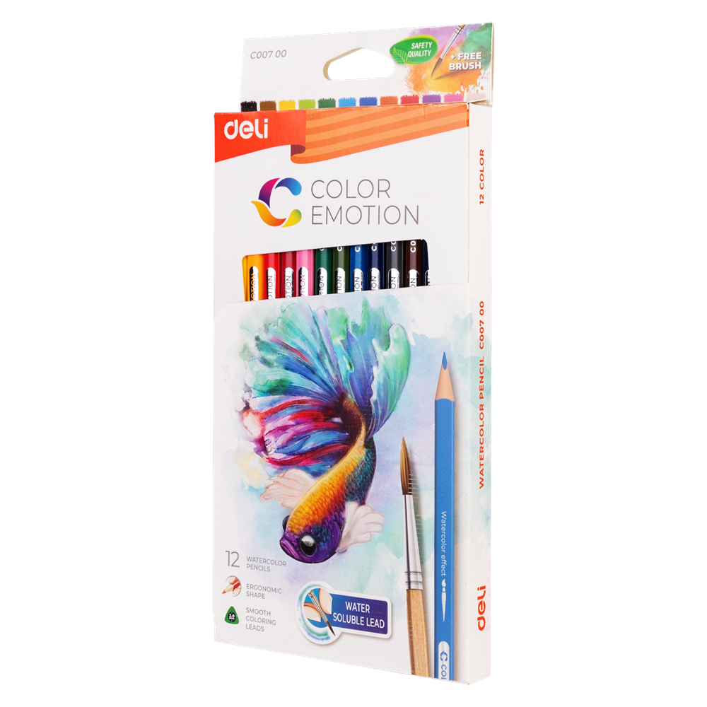 Deli Color Emotion 12db/csomag akvarellceruza készlet