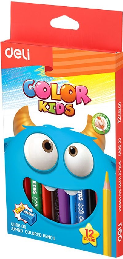 Deli Color Kids Jumbo 12db-os színesceruza-készlet