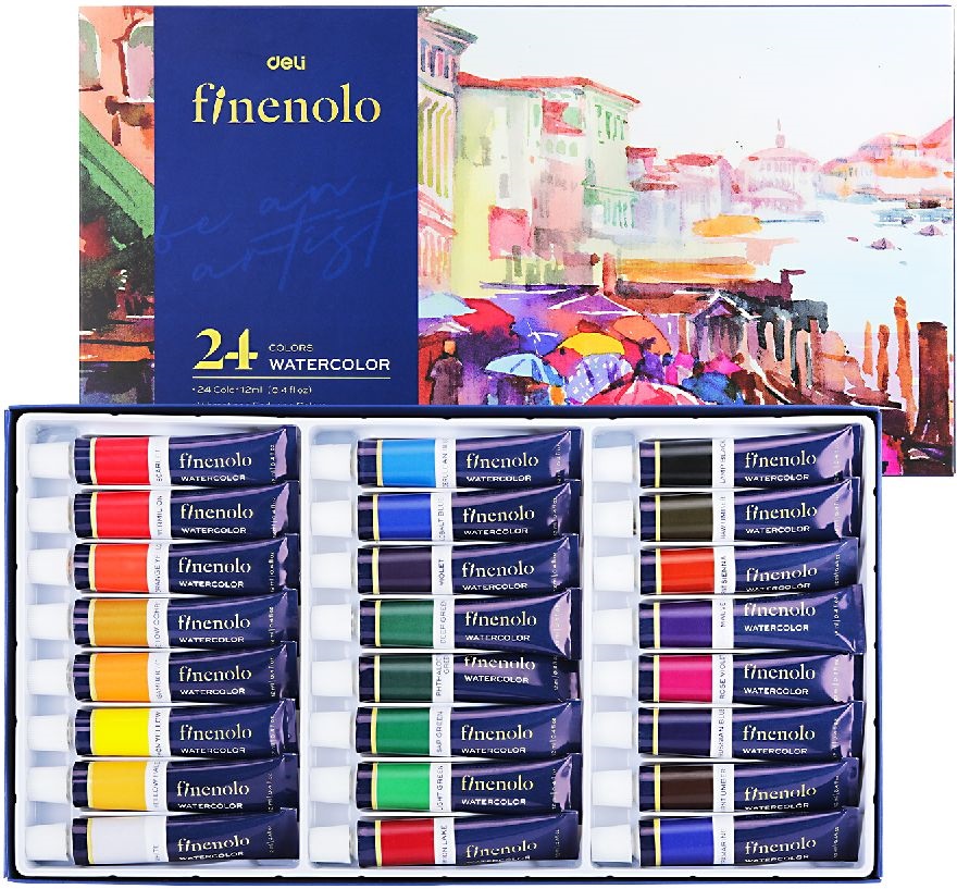 Deli Finenolo 12ml x 24 db-os akvarellfesték készlet