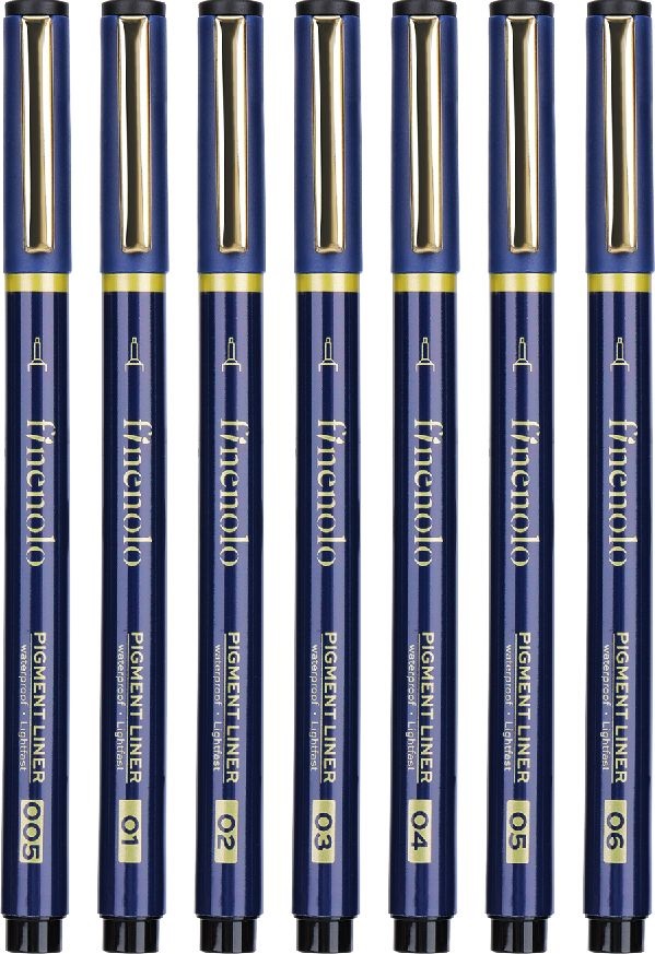 Deli Finenolo 7db/csomag fekete rajzmarker készlet