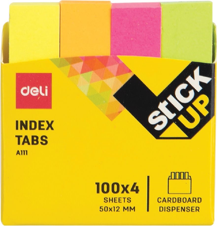 Deli Stick Up 50x12 mm 4x100 lap neon papír jelölőcímke