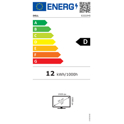 Dell 21,5" E2222HS FHD VA HDMI/DP fekete LCD monitor