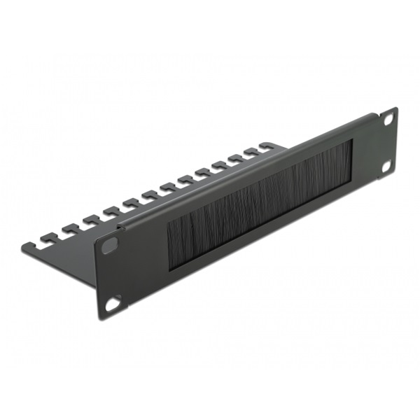 Delock 66483 10 kábelrendező fésűs panel 1U, fekete