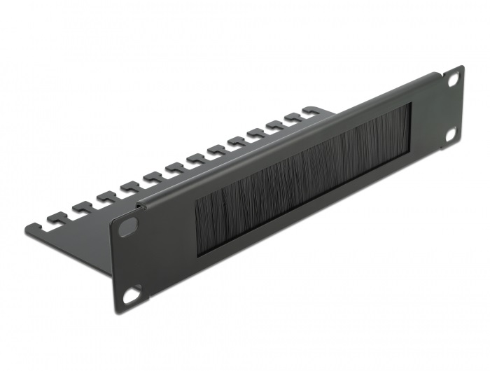 Delock 66483 10 kábelrendező fésűs panel 1U, fekete