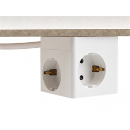 Delock 11497 3 nyílásos csatlakozó kocka hosszabbító gyerekzárral és USB töltővel, valamint 1,5 m fehér