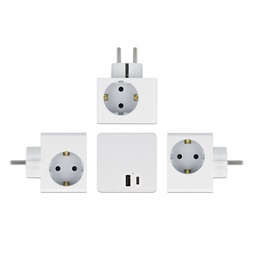 Delock 11501 PD 3.0 20 W 3xAC/USB/Type-C fehér elosztó