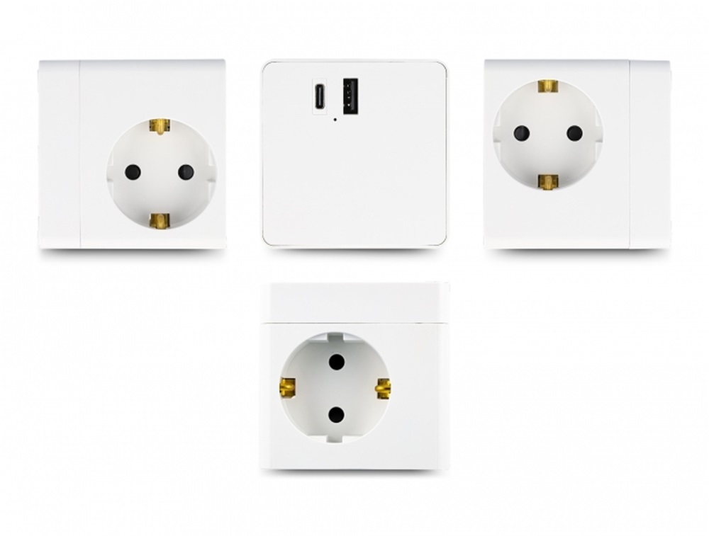 Delock 11502 PD 3.0 20 W 3xAC/USB/Type-C fehér elosztó