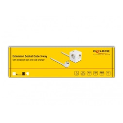 Delock 11502 PD 3.0 20 W 3xAC/USB/Type-C fehér elosztó