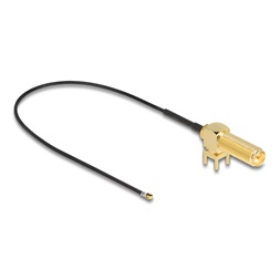 Delock 12033 25cm RP-SMA 90 PCB anya válaszfali csatlakozóval apa I-PEX Inc., MHF 4L-dugó 1.13 antenna kábel