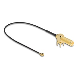Delock 12036 25cm RP-SMA 90 PCB anya válaszfali csatlakozóval apa I-PEX Inc., MHF I-dugó 1.13 antenna kábel