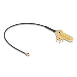 Delock 12039 15cm RP-SMA 90 PCB anya válaszfali csatlakozóval apa I-PEX Inc., MHF I-dugó 1.13 antenna kábel