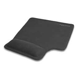 Delock 12111 Ergonomikus egérpad gél csuklótámasszal balkezes fekete