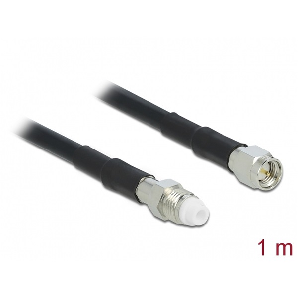 Delock 12437 Antenna kábel FME Jack > SMA Plug RG-58 1 m