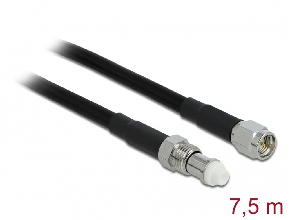 Delock 12450 Antenna Kábel FME Jack > SMA Plug RG-58 7.5 m