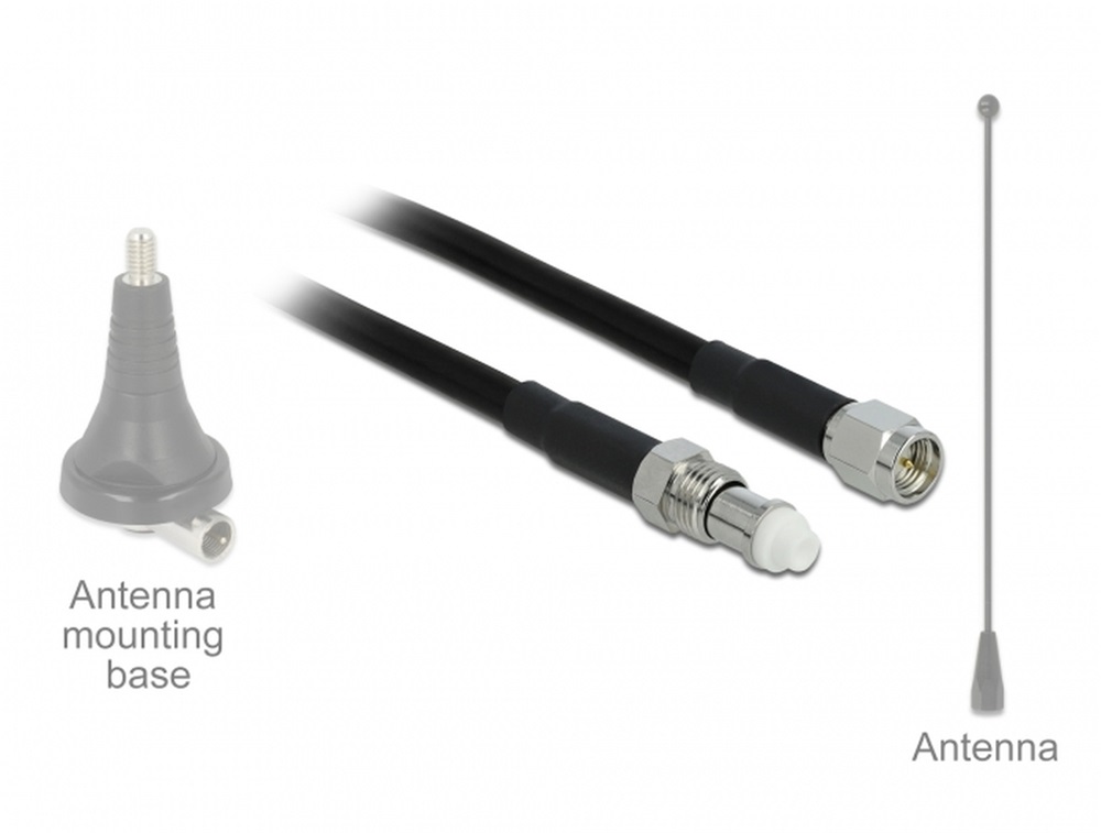Delock 12450 Antenna Kábel FME Jack > SMA Plug RG-58 7.5 m