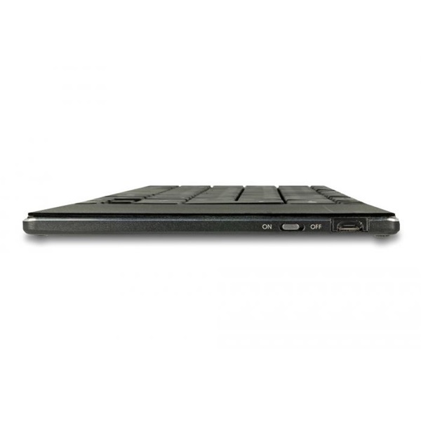 Delock 12454 NÉMET Vezeték nélküli billentyuzet okostévéhez és Windows PC-hez 6 mm-es sík érintopaddal