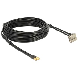 Delock 12472 antenna kábel SMA dugó > BNC dugó 90 ikerkábel RG-58 A/U 10 m