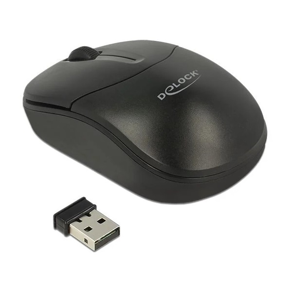 Delock 12494 Optikai háromgombos mini egér, 2,4 GHz-es, vezeték nélküli