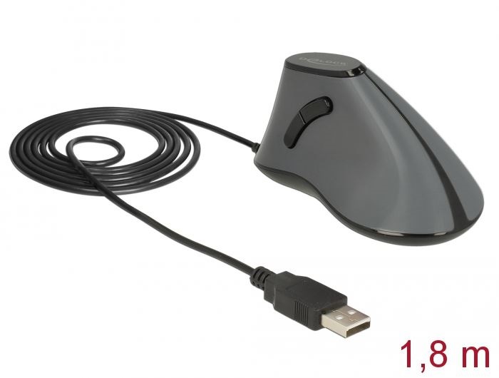 Delock 12527 5 gombos, ergonomikus, függoleges optikai USB egér
