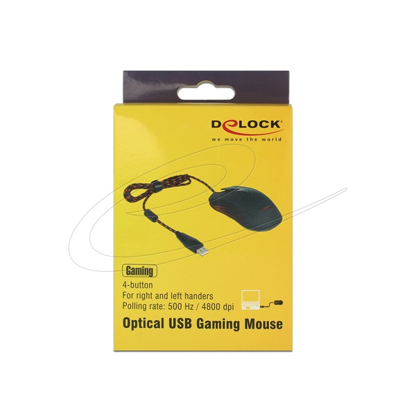 Delock 12531 4 gombos optikai, USB gamer egér