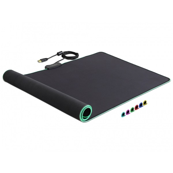Delock 12555 USB egérpad 920 x 303 x 3 mm RGB megvilágítással