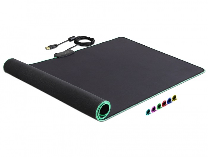 Delock 12555 USB egérpad 920 x 303 x 3 mm RGB megvilágítással