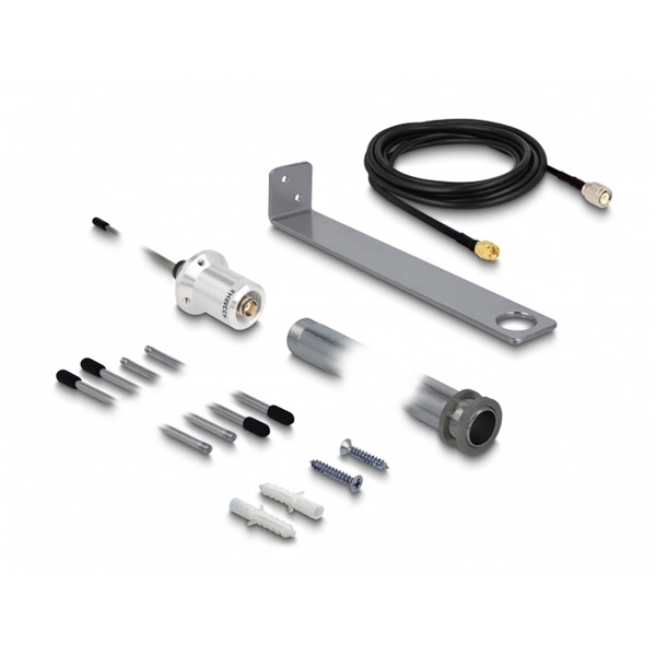 Delock 12565 433 MHz Antenna SMA-dugó 3 dBi mindenirányban rögzítheto, csatlakozó kábellel (RG-58, 3 m), f
