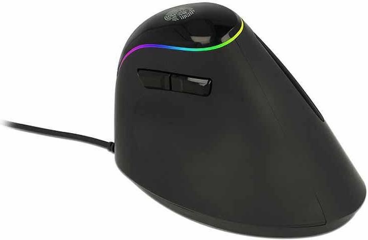 Delock 12597 Ergonómikus, függoleges USB egér - RGB kijelzovel