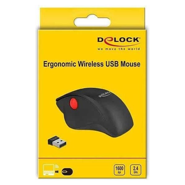 Delock 12598 Ergonómikus vezetéknélküli USB egér