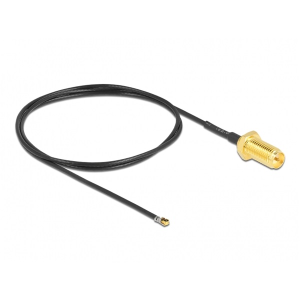 Delock 12660 Antenna kábel RP-SMA anya válaszfali csatlakozóval apa MHF 4L LK-dugó 1.37 50 cm menethossz