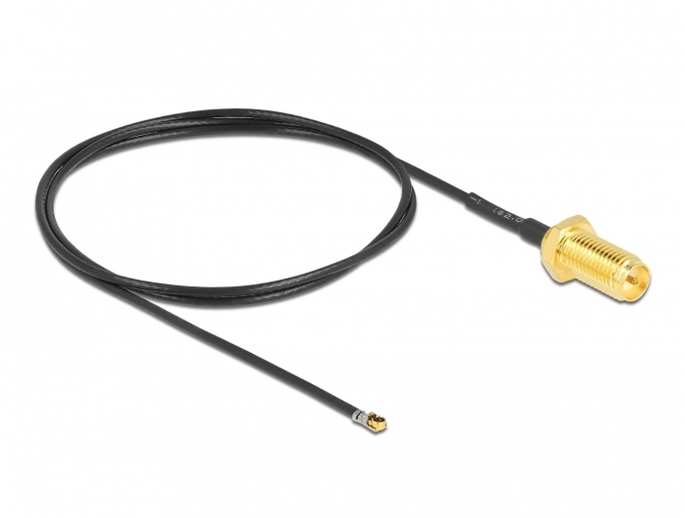 Delock 12660 Antenna kábel RP-SMA anya válaszfali csatlakozóval apa MHF 4L LK-dugó 1.37 50 cm menethossz