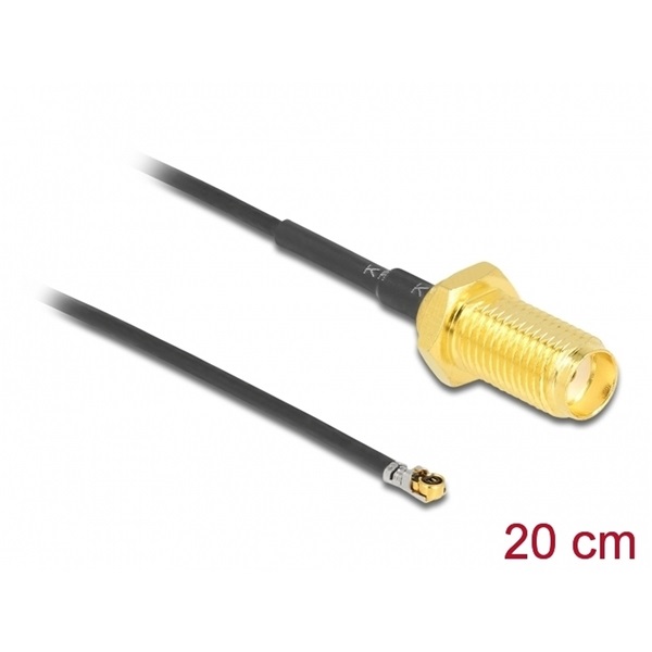 Delock 12662 Antenna kábel SMA anya válaszfali csatlakozóval apa MHF 4L LK-dugó 1.37 20 cm menethossz 10