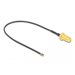 Delock 12662 Antenna kábel SMA anya válaszfali csatlakozóval apa MHF 4L LK-dugó 1.37 20 cm menethossz 10