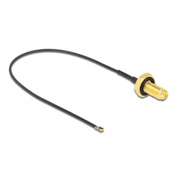 Delock 12663 Antenna kábel SMA anya válaszfali csatlakozóval apa MHF 4L LK-dugó 1.37 20 cm menethossz 10