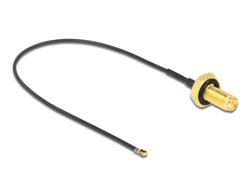 Delock 12663 Antenna kábel SMA anya válaszfali csatlakozóval apa MHF 4L LK-dugó 1.37 20 cm menethossz 10